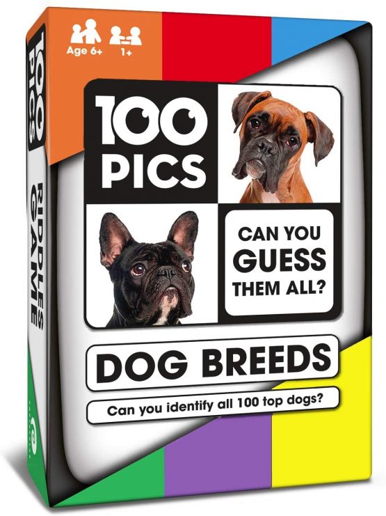 100 PICS Dog Breeds Travel Game - Family Flash Cards, Pocket Puzzles For Kids And Adults