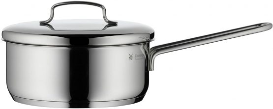 WMF Saucepan Ø 16 cm Approx. 1.2L Mini Stackable Pouring Rim Metal Lid Cromargan® Stainless Steel Polished Suitable for Induction Hobs Dishwasher-Safe