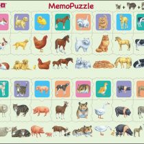 Larsen GP11 MemoPuzzle: Mother and Baby Animal Duo, 32 Piece Boxless Tray & Frame Jigsaw Puzzle
