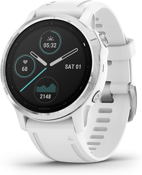 Garmin fēnix 6S, Ultimate Multisport GPS Watch, Smaller-Sized, Heat and Altitude Adjusted V02 Max, Pulse Ox Sensors and Training Load Focus, White
