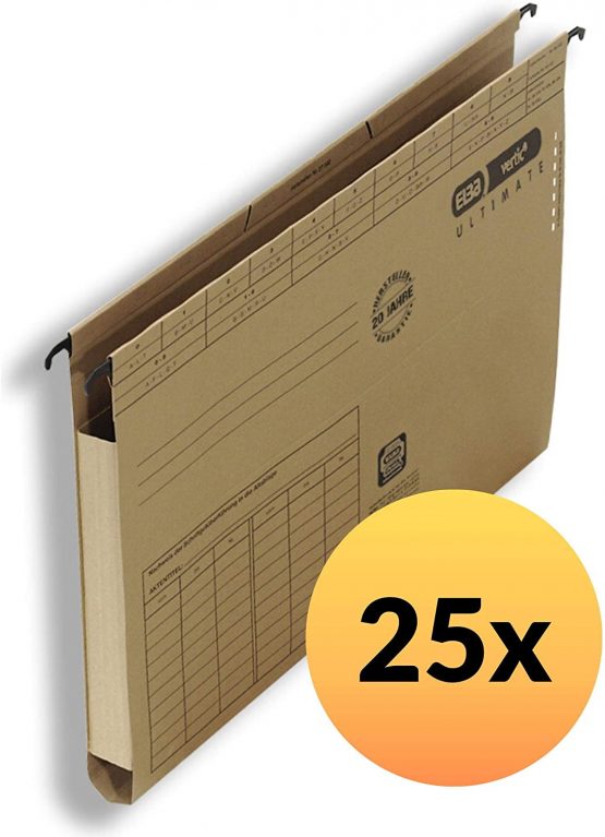 Elba Vertic Ultimate Nude 85449 Suspension File with Open Sides with 2 Flaps Pack of 25 Natural Brown