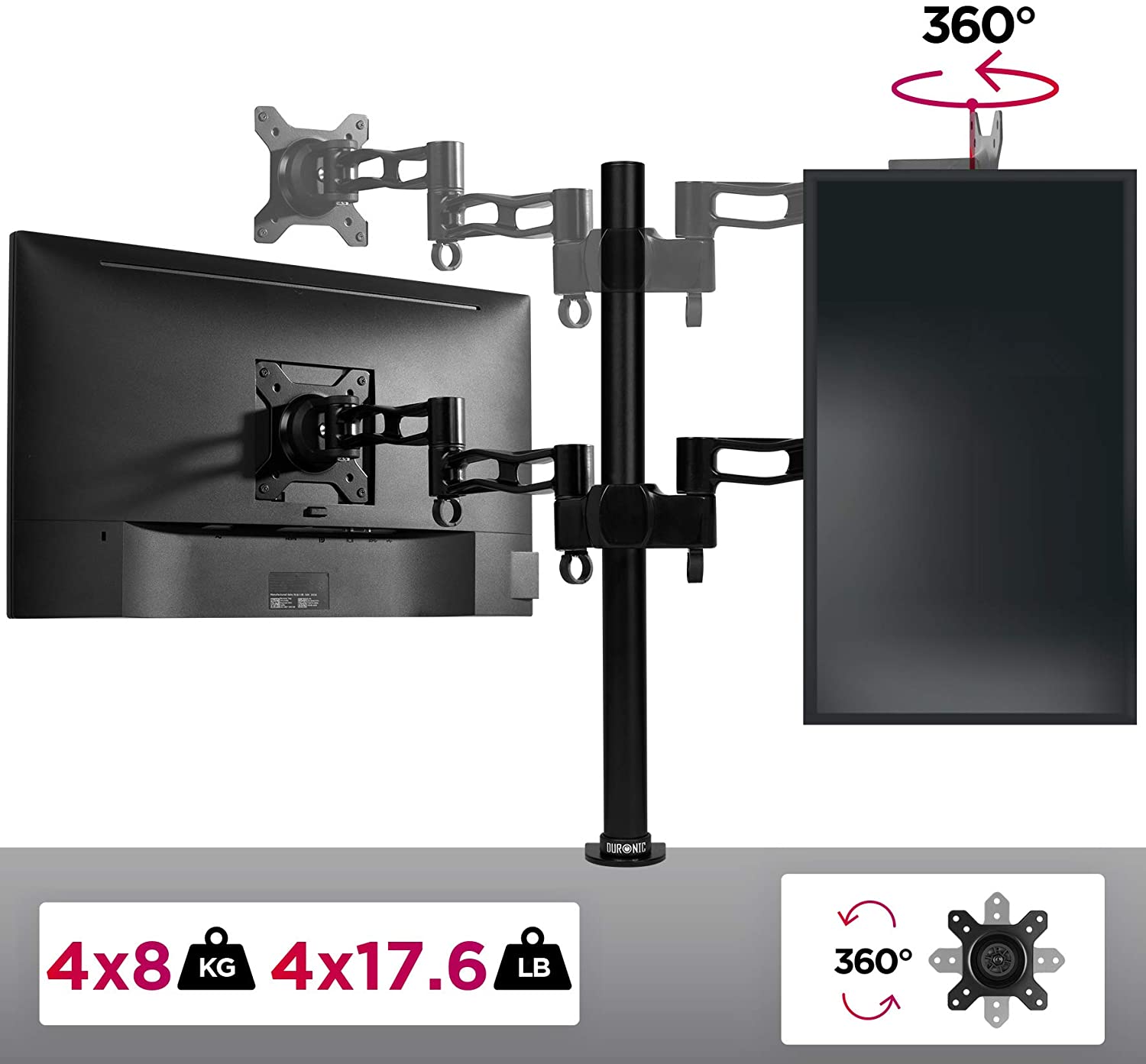 Duronic Quad Monitor Arm Stand DM354 - Image 4