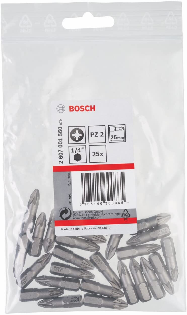 Bosch 2607001560 Extra Hard Screwdriver Bit for Pozidriv Cross Head Screws, Grey, 25mm - Image 2