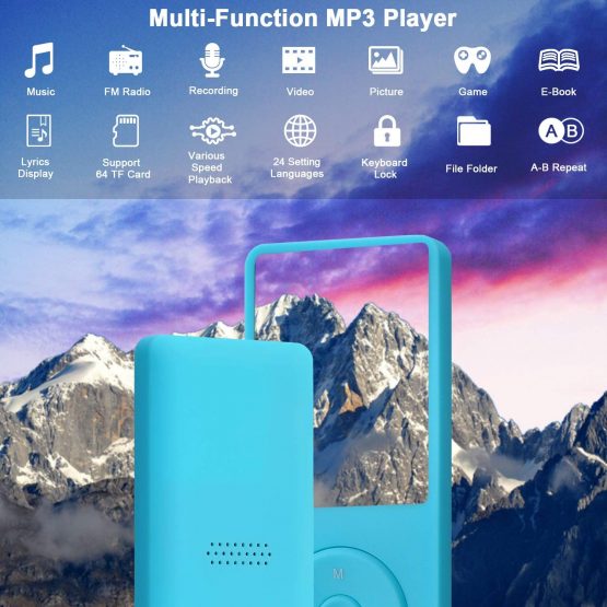 COVVY Slim Music Player 8 GB Portable Lossless Sound 70 Hours Screen MP3 Player Support up to 64 GB (Blue) - Image 2
