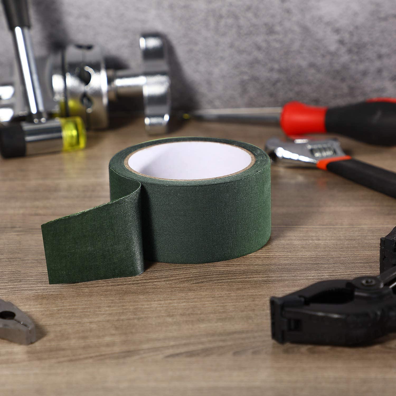 Camouflage Green Fabric Tape 5 cm x 10 m, Adhesive Seam Sealing Tape for Webbing Repair (Olive Green) - Image 3