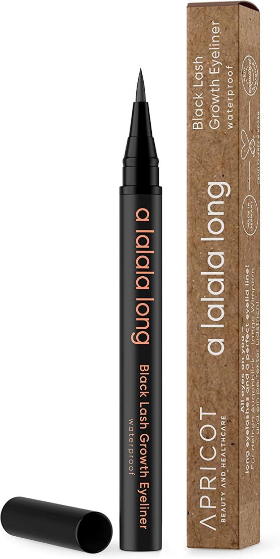 APRICOT Black Lash Growth 2-in-1 Eyeliner with "a lalala long" eyelash serum. Made in Germany - long lashes and perfect eyeliner in one! Clinically proven efficacy! GERMAN INNOVATION AWARD WINNER