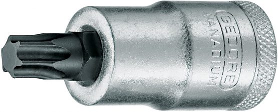 GEDORE Screwdriver bit socket Torx, Short, T50, AF 8.83 mm, 1/2" 12.5 mm, Screwdriver bit socket, Tool, ITX 19 T50