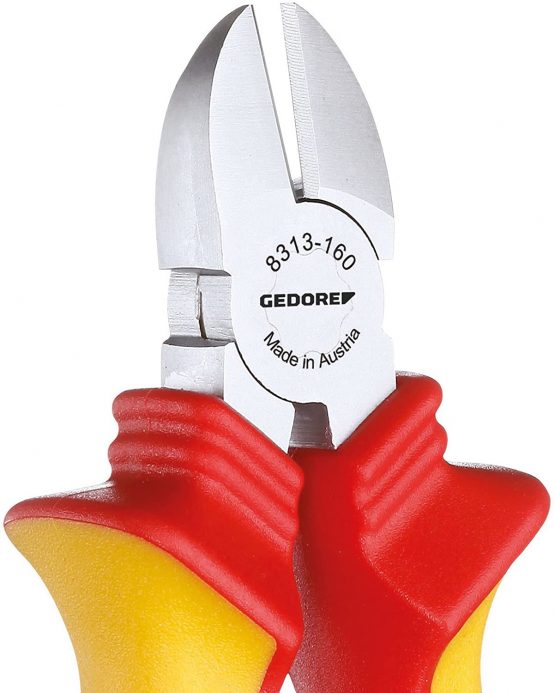 GEDORE VDE Side cutter for medium hard wire to 1.6 mm dia., Insulated, Electric, Hardened, Length 160 mm, VDE 8314-160 H - Image 2