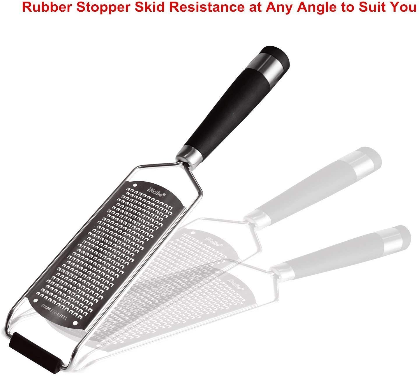 iNeibo Lemon Zester Kitchen Cheese Grater Vegetable Slicer for Parmesan Cheese Lemon Garlic, Nutmeg, Chocolate, Fruits - Image 4