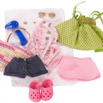 Gotz 3401754 Standing Doll Set Summer Fun - Size XL - Dolls Clothing / Accessory Set - Suitable For Standing Dolls Size XL (45 - 50 cm)