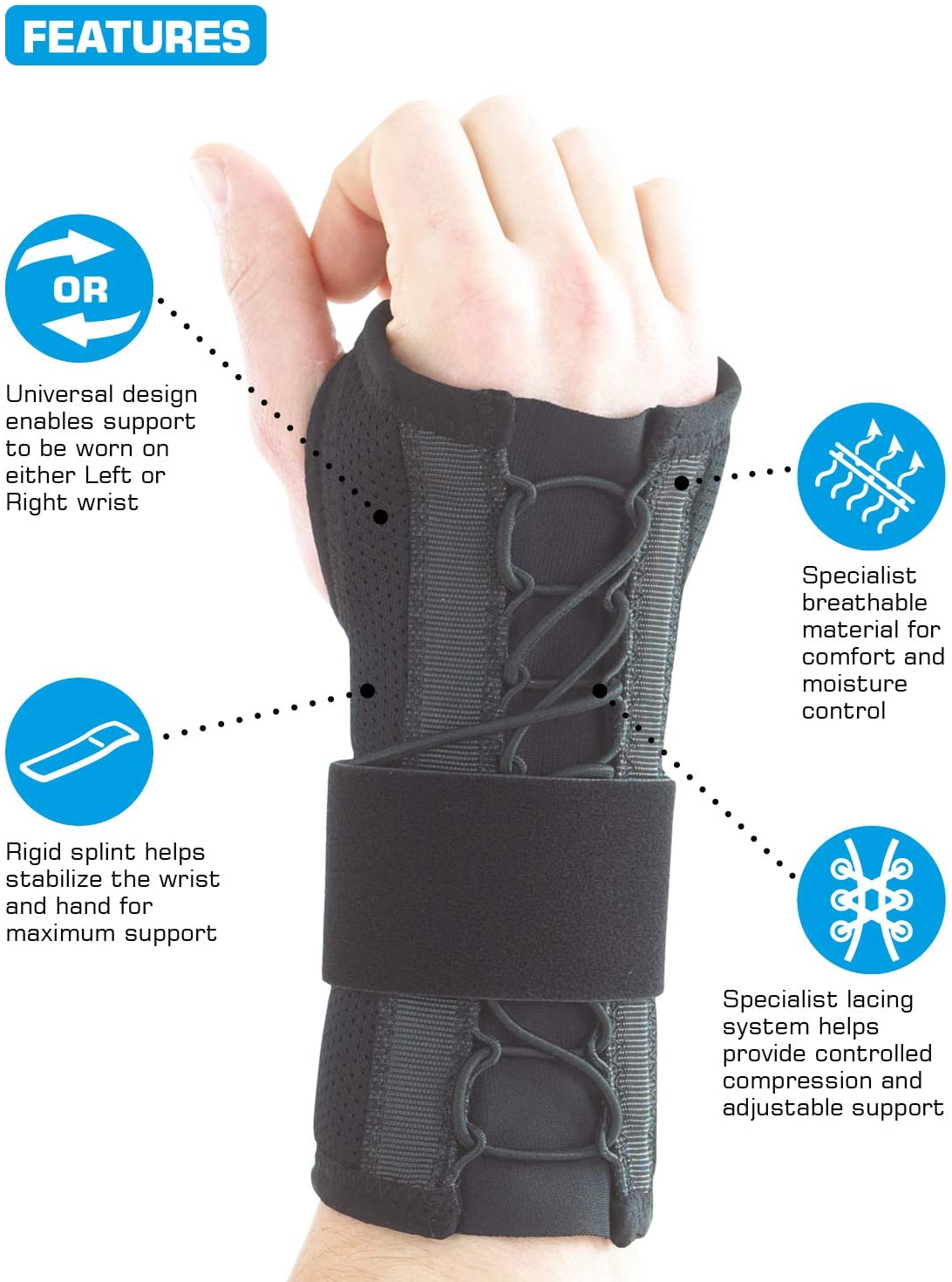 Neo-G Wrist Support Easy-Fit, Carpal Tunnel Wrist Splint, Hand Splints for Carpal Tunnel Syndrome Strains, Sprains - Image 3