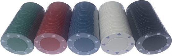125 x SUITED POKER CHIPS - 5 SEALED STRIPS OF 25