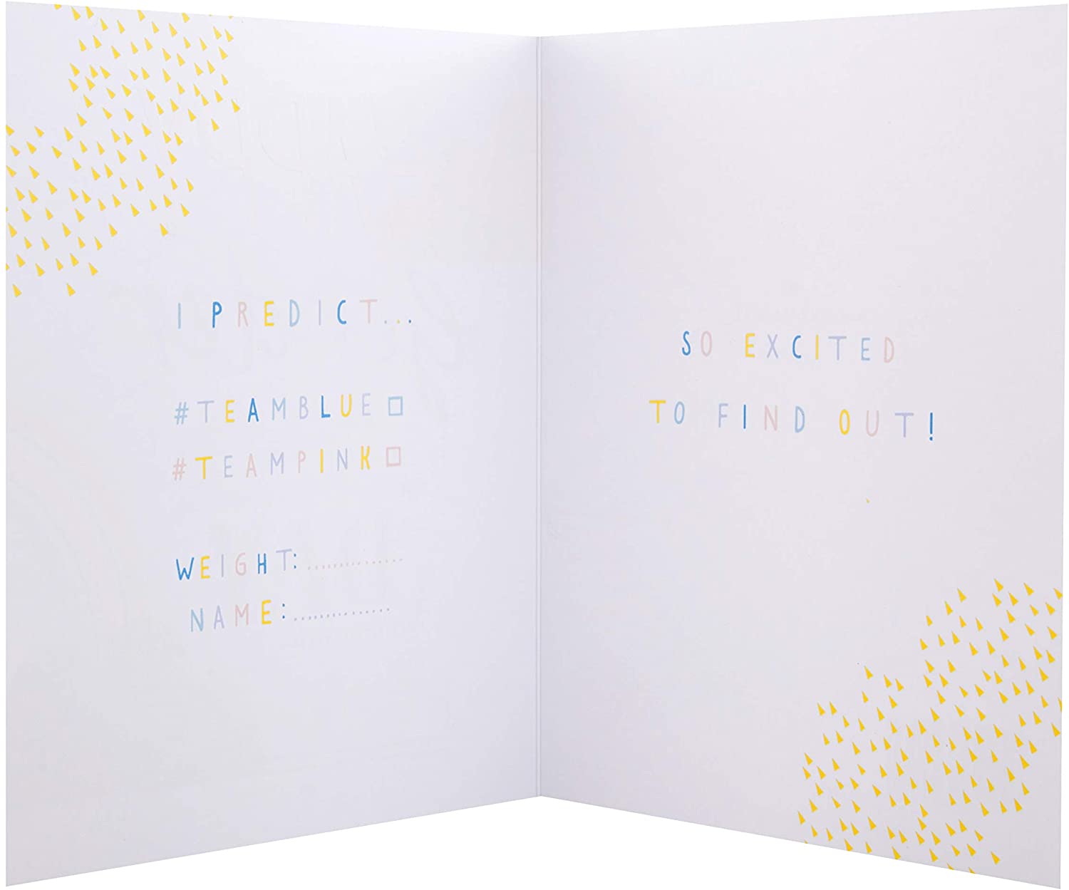 Gender Reveal Celebration Card from Hallmark - Contemporary Design with Neon Inks and Foil Details, Green, 16.2cm x 13.5cm - Image 4