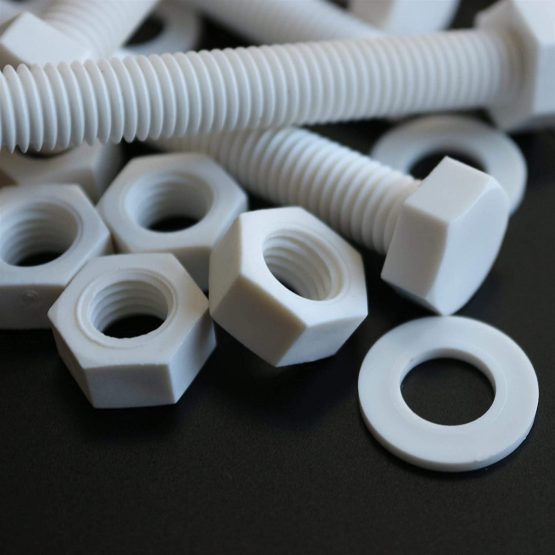 10x White Hex Head Screws Polypropylene (PP) Plastic Nuts and Bolts, Washers, M10 x 75mm, Acrylic, Water Resistant, Anti-Corrosion, Chemical Resistant, Strong. - Image 3