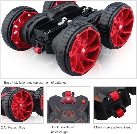 MaxTronic Toy Car Best Birthday Gift for 3-12 Years Old Kids - 360° Flip Remote Control Stunt RC Car, 4WD 2.4Ghz Radio Controlled High Speed Electric Vehicle Truck for Boys Children With LED Light - Image 4