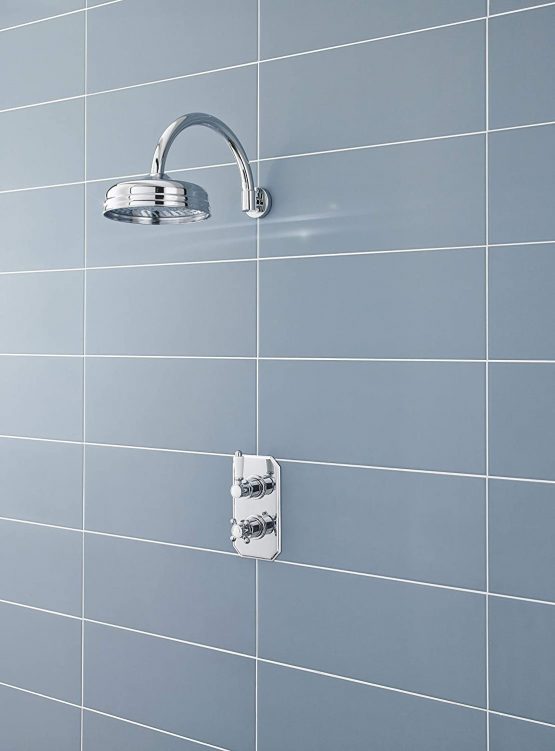 Nuie HEAD16 ǀ Traditional Bathroom Edwardian Inspired 12" Apron Fixed Shower Head, 145mm x 300mm x 300mm, Chrome - Image 4