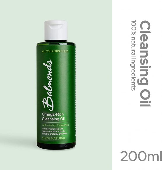 Balmonds Omega Rich Cleansing Oil 200ml - 100% Natural Facial Cleanser - Hydrating Make-up Remover with Rosehip and Calendula Oil - Suitable for All Skin Types - Image 2