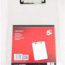 5 Star Clipboard Plastic Durable with Rounded Corners A4 Clear