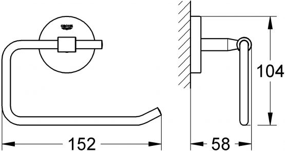 GROHE 40457001 | Bau Cosmopolitan Toilet Roll Holder - Image 2