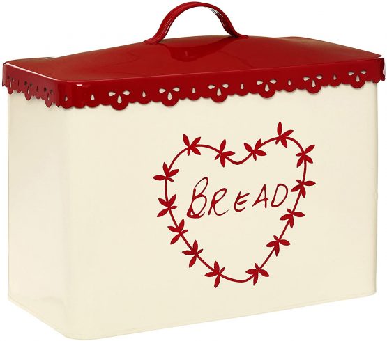 Premier Housewares 507623 Anglaise Bread Bin - Cream/Red H25 x W33 x D18cm - Image 2