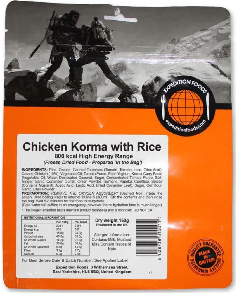 EXPEDITION FOODS Chicken Korma with Rice (High Energy Serving / 800kcal), Orange