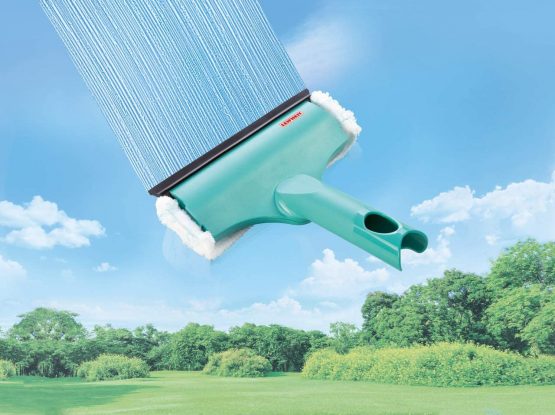 Leifheit 3-in-1 Mini Window Cleaner with Microfibre Fleece, Window Squeegee and Frames, Squeegee with Compatible with Click-System Handle, 20 cm - Image 2
