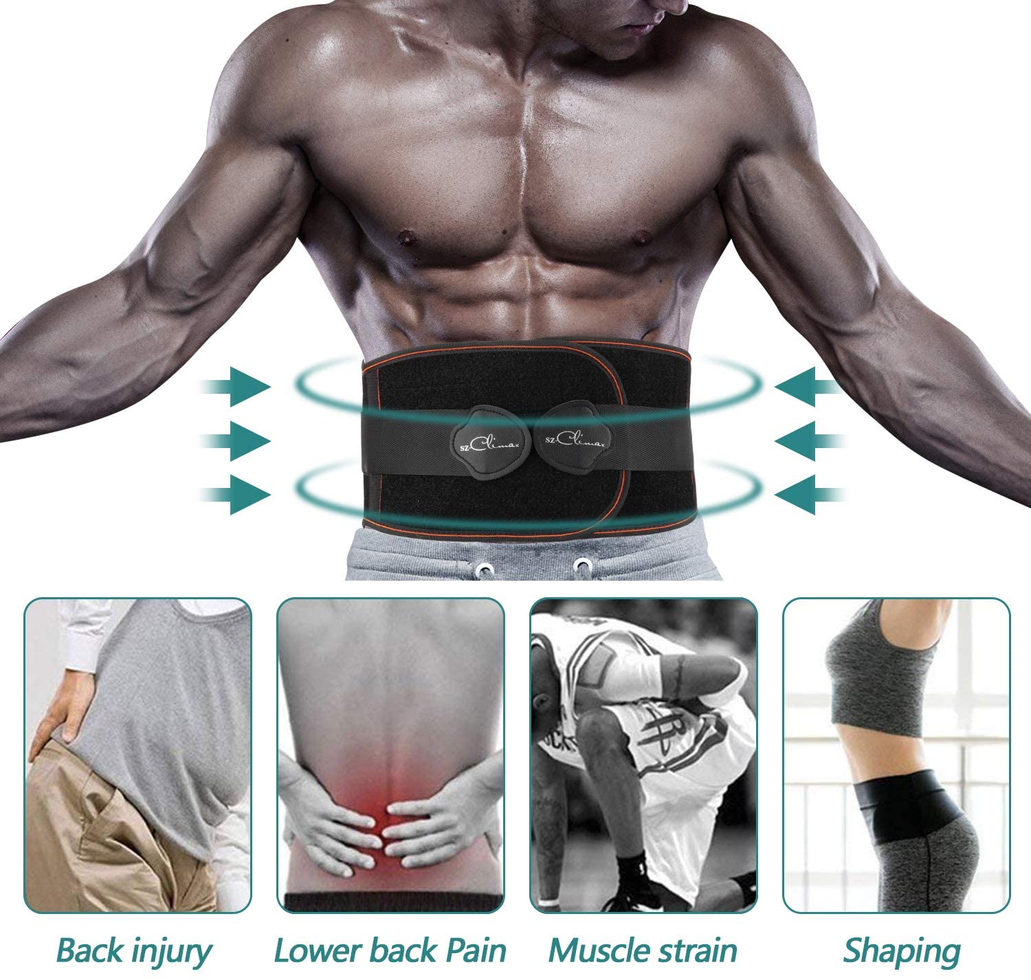 Sz Climax Lower Back Brace Pain Relief With Pulley System Lumbar Support Belt For Sciatica