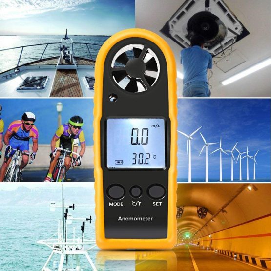 LCD Digital Wind Speed Scale Gauge Meter Anemometer Thermometer - Handheld Anemometer Measure for Sailing Fishing - Image 3