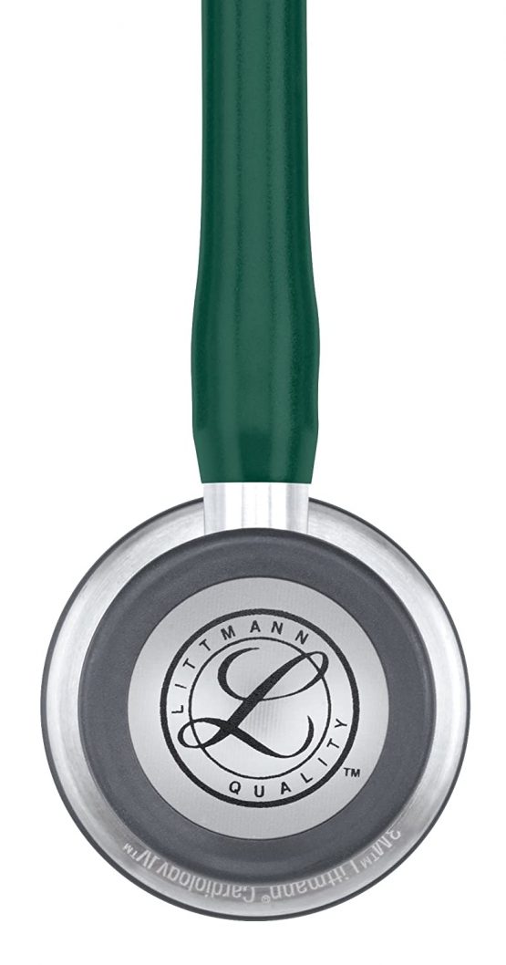 3M Littmann Cardiology IV Diagnostic Stethoscope, Standard-Finish Chestpiece, Hunter Green Tube, Stainless Stem and Headset, 69 cm, 6155 - Image 3