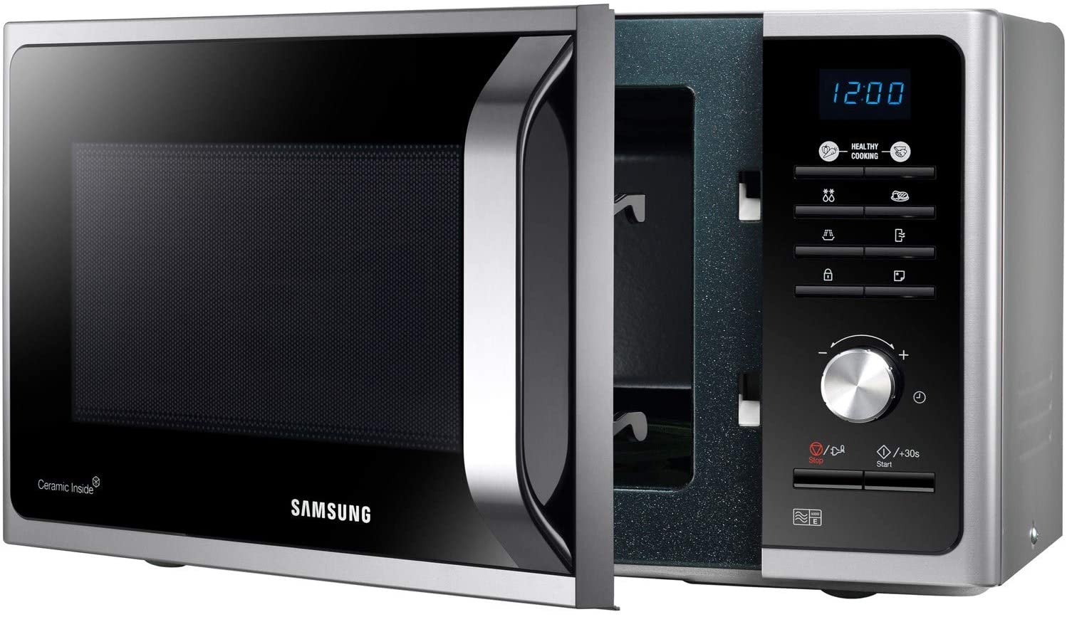 Samsung MS23F301TAS Solo Microwave with Healthy Cooking, 800W, 23 Litre, Silver - Image 2