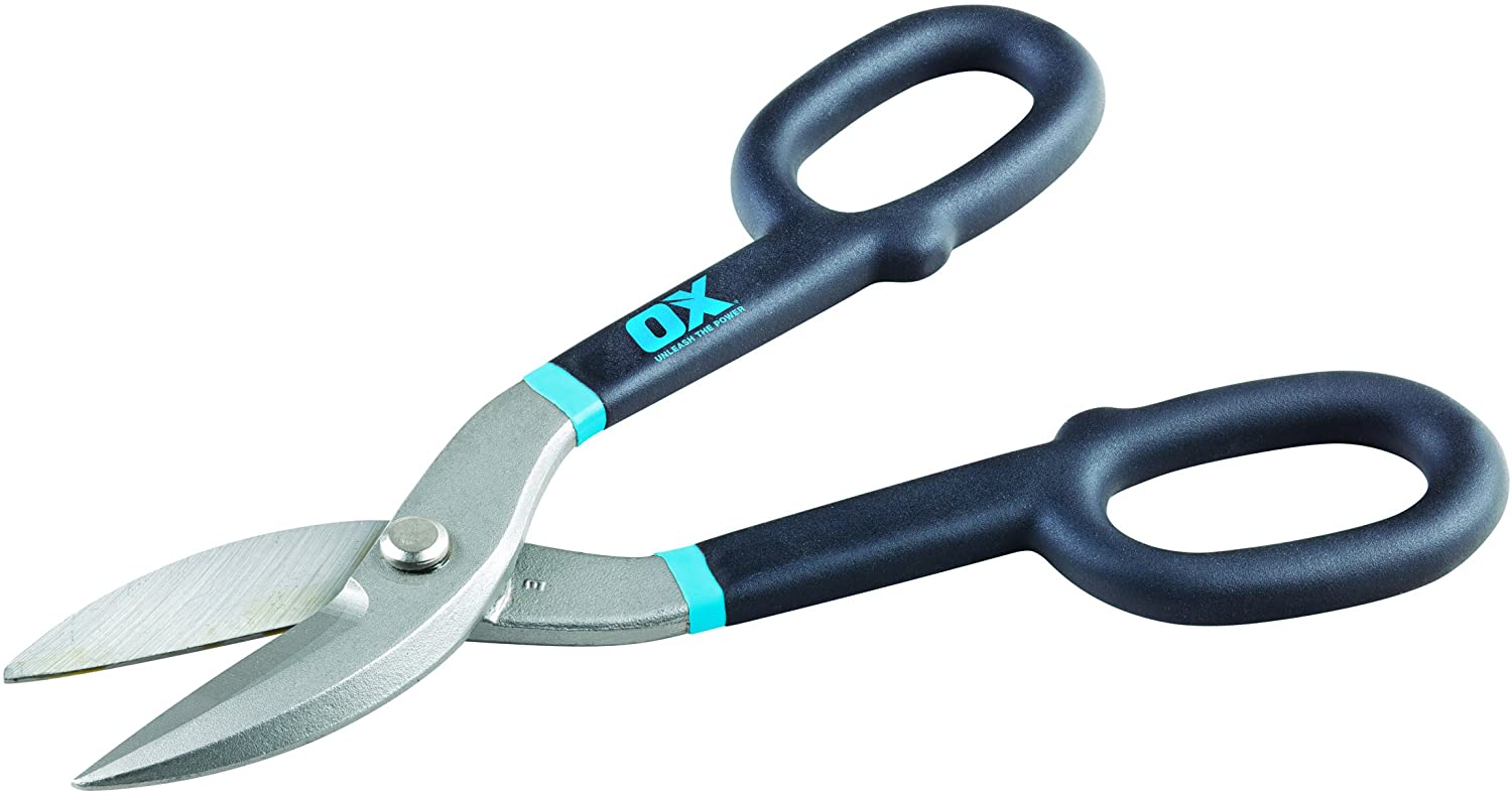 OX Pro 10" Straight Tin Snips, Multi-colour, 10-Inch