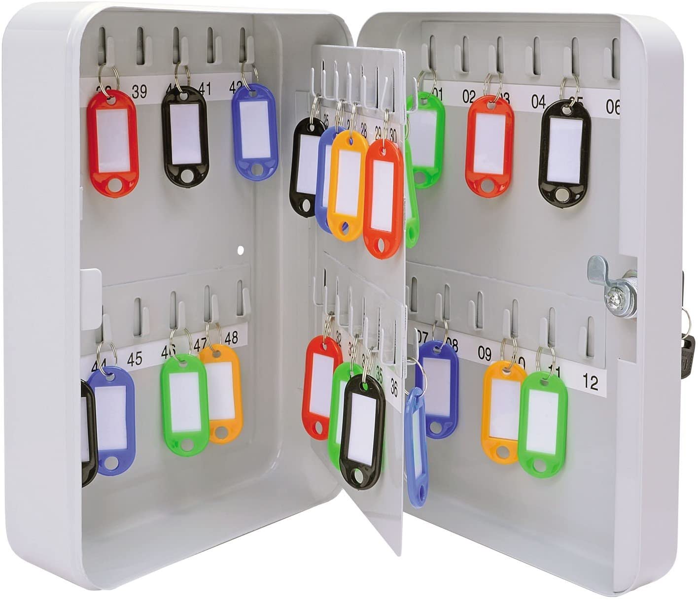 Burg-Wachter KC48 Sterling 48-Hook Key Cabinet,Gray, Grey, 48 hooks - Image 3