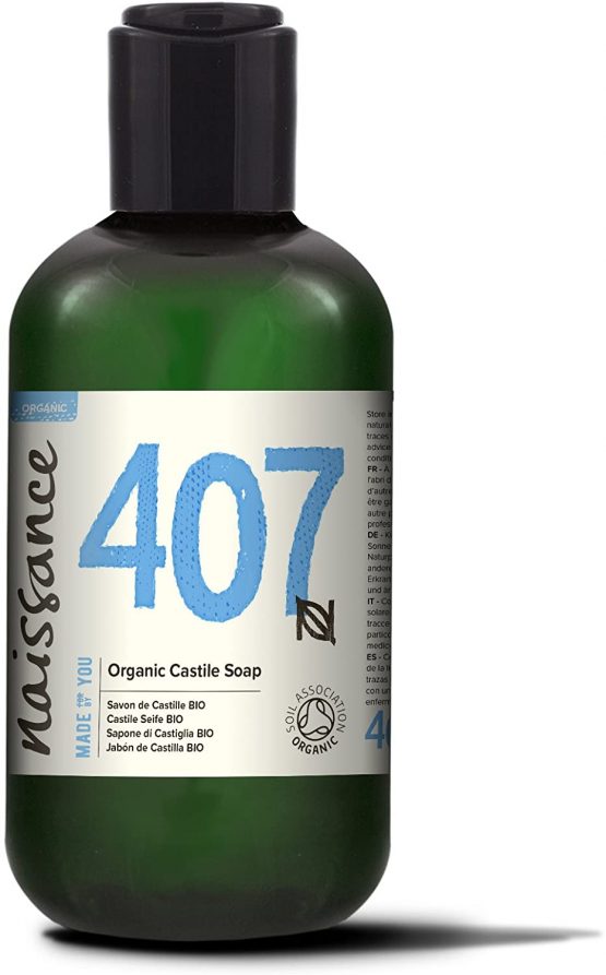 Naissance Natural Certified Organic Fragrance Free Liquid Castile Soap (no. 407) 250ml - Vegan, SLS and SLES Free