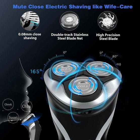 Electric Shaver for Men by MAX-T Series 3D ProSkin Rechargeable Wet Dry Electric Razor, Washable, Skin Protection, Cordless, Black - Image 2