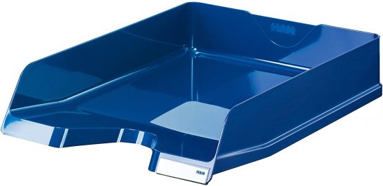HAN Viva Letter Tray DIN A4 / C4, Stackable, with Clip, High-Gloss Blue
