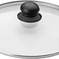 Ibili 970728 Stainless Steel Vented Silver & Black Glass Saucepan Cover Lid 28cm