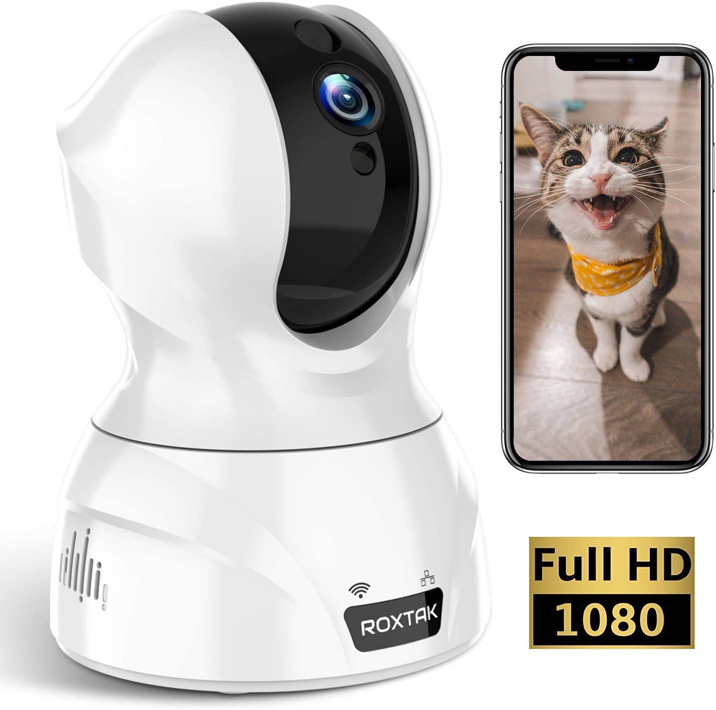 ROXTAK Security Camera 1080P FHD Wireless IP Camera Baby Monitor Indoor