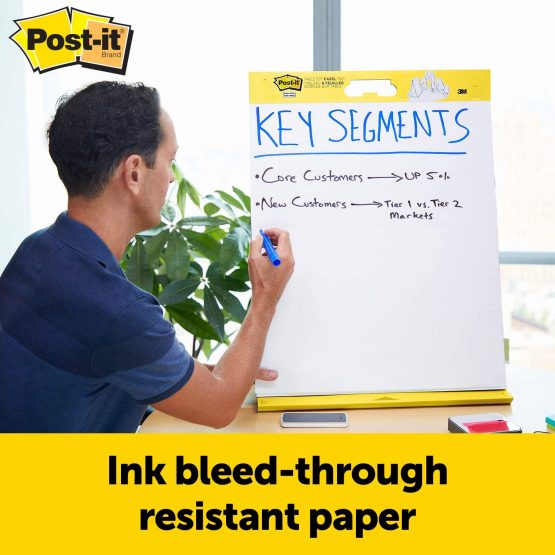 Post-it, Table Flip chart with 20 Self-Adhesive Sheets, Whiteboard for Meeting Notes, Meeting Chart with Blank Pages, Two in One Flipchart Portable Easel and Dry Erase Board in size 50 x 58 cm - Image 4
