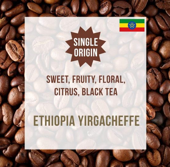 Coffee World | Ethiopia Yirgacheffe Single Origin UK Roasted Whole Coffee Beans - Perfect Brewing for Cafés, Businesses, Shops & Home Users (Coffee Beans 1KG)