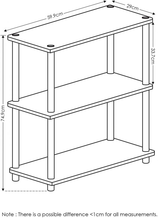 Furinno Turn-N-Tube 3-Tier Compact Multipurpose Shelf Display Rack, Standing Shelf, Beech - Image 2