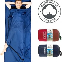 MIQIO 2in1 Cotton Sleeping Bag Liner and Lightweight XL Size Double Travel Bed Sheet