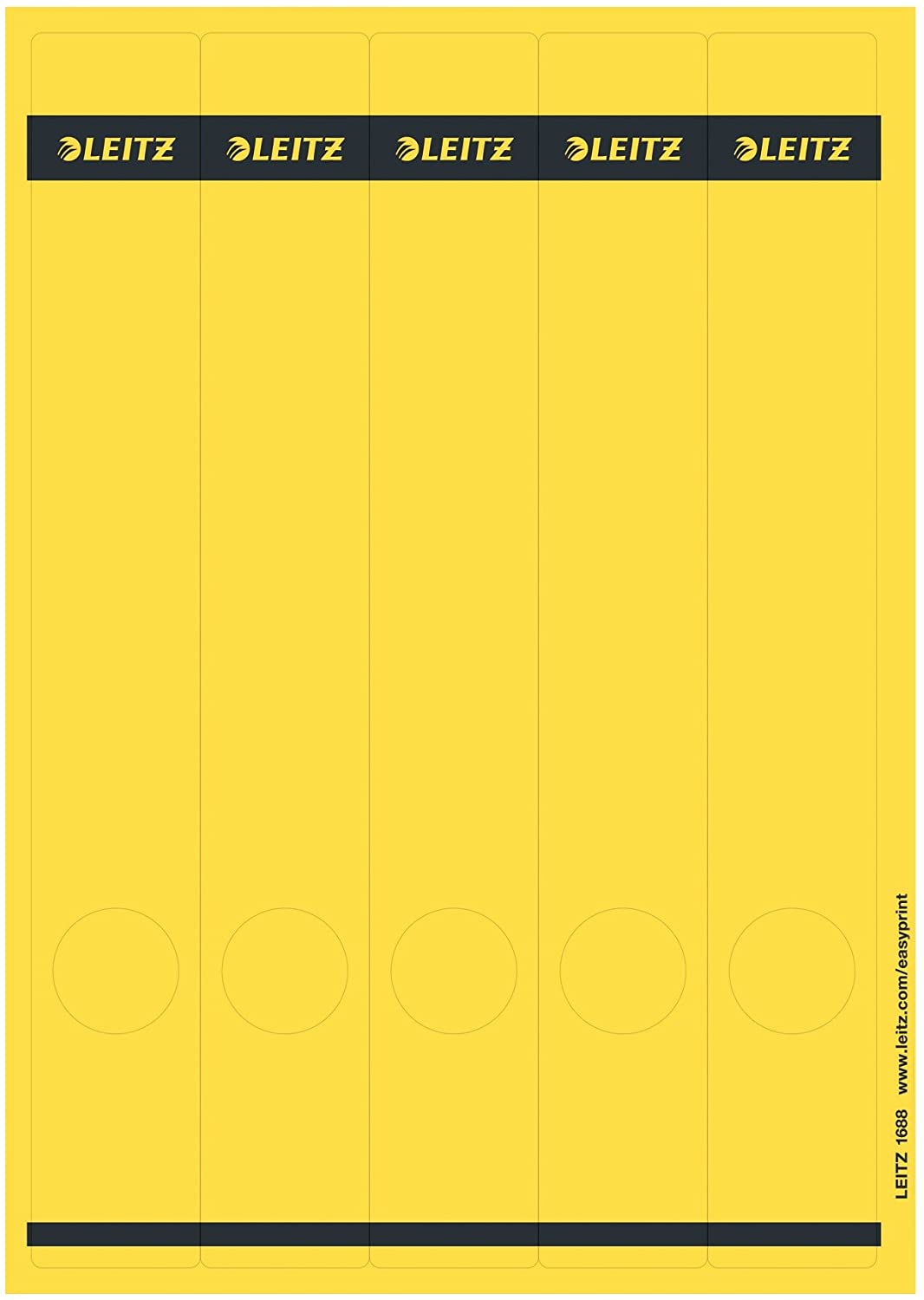 Esselte Leitz 16880015 Spine Label Self-Adhesive PC Paper Long Narrow Pack of 125 Yellow, 15 PC-beschriftbare Rückenschilder - Image 2