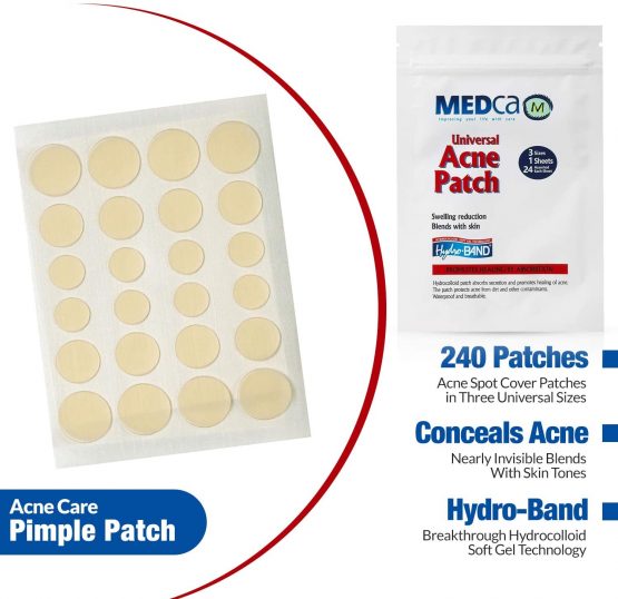 Acne Absorbing Covers - Hydrocolloid Acne Care Bandages (240 Count) Three Universal Patch Sizes, Acne Blemish Treatment for Face & Skin Spot Pore Patch that Conceals, Reduce Pimples and Blackheads - Image 2