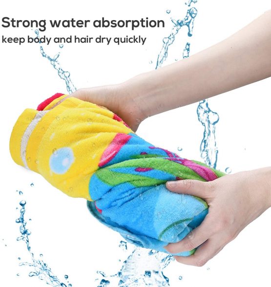Kato Tirrinia Kids Hooded Poncho Towels, Mermaid Beach Swim Towel for 2 to 7 Years Girls, 100% Cotton Water Absorption Sand Proof Poncho Changing Robe - Image 4