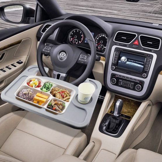 ESUMIC® Car Laptop/Eating Steering Wheel Desk (Gray)