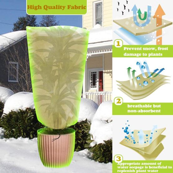 auvstar Plant Frost Protection Covers,Garden Antifreeze Fleece Blanket,Winter Plant Protection