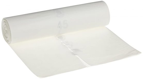 Deiss Premium 16001 waste bags, 700 mm x 1100 mm, type 60, 25 per roll, white