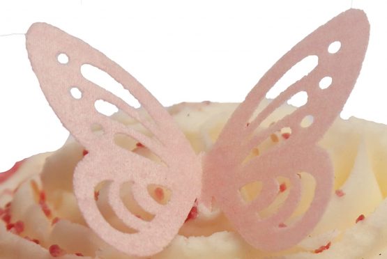 Toppercake Edible Wafer Butterfly Cup Cake Decorations Baby Pink