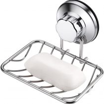 iPEGTOP Super Powerful Vacuum Suction Cup Shower Soap Dish - Strong Rustproof Stainless Steel Soap Sponge Holder for Bathroom & Kitchen