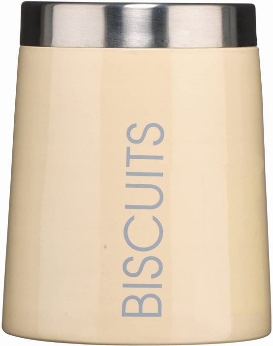 Premier Housewares 508875 Conical Biscuit Canister - Cream , H18 x W15 x D15cm